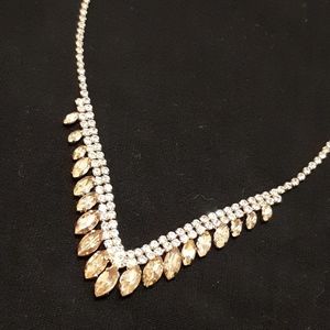 Rose Gold Diamond Rhinestone Chain Necklace